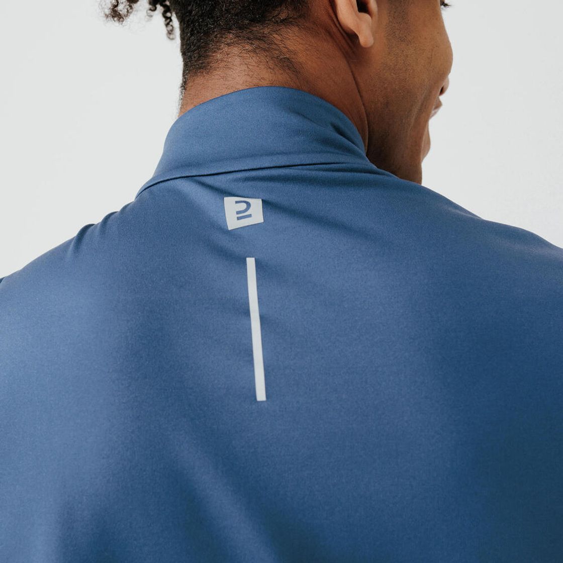 데카트론 남성 하프집 러닝 긴팔 티 런 웜 100 어비스 블루(DECATHLON Men's Half-Zip Running Long-Sleeved T-Shirt Run Warm 100 Abyss Blue) - 2
