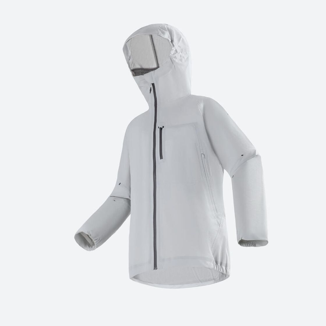 데카트론 여성 울트라라이트 등산 방수 재킷 MH500 루나 그레이(DECATHLON Women's Ultralight Hiking Waterproof Jacket MH500 Lunar Grey) - 5