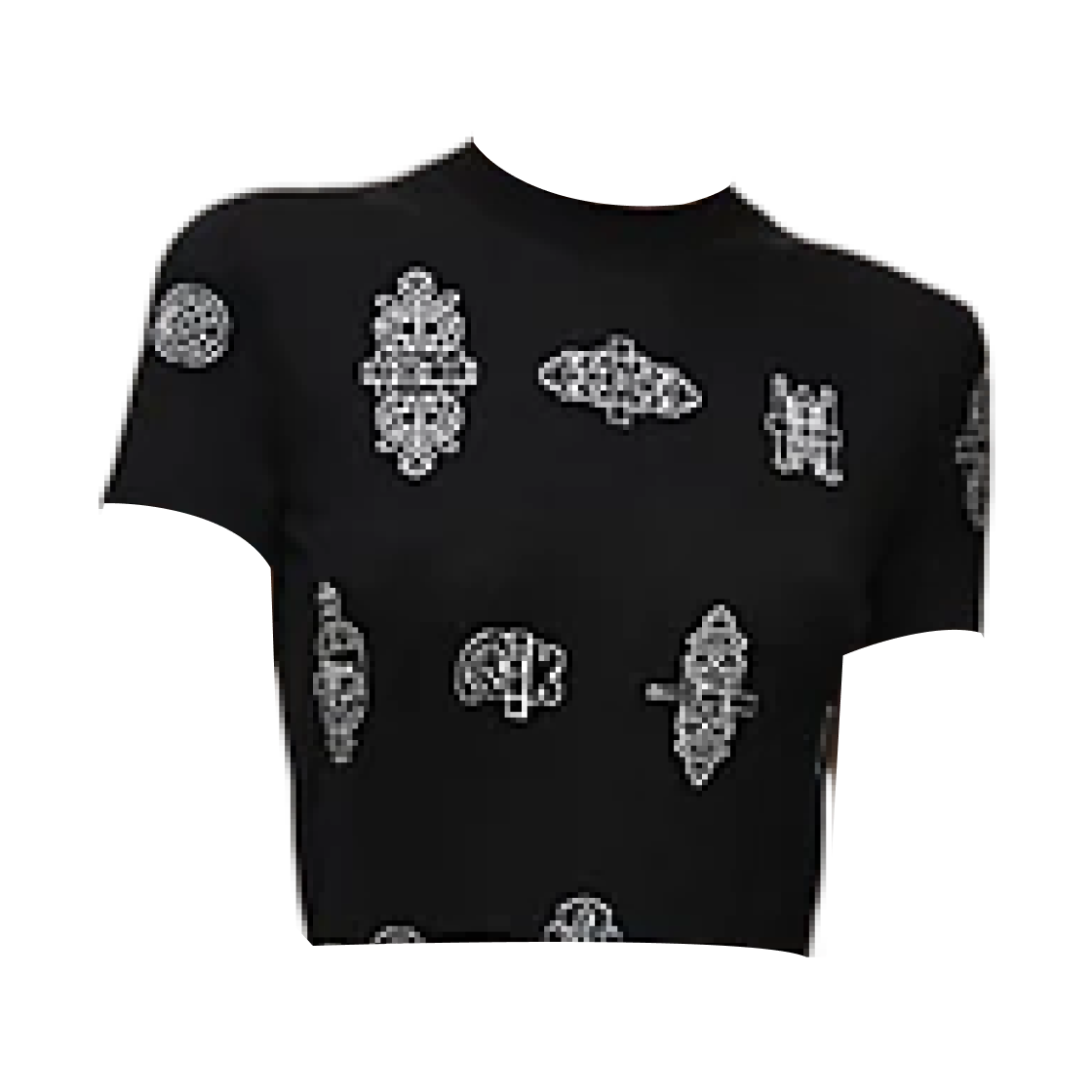 (W) 에르메스 페로네리 숏슬리브 스웨터 & 누아르((W) Hermes Ferronnerie Short Sleeve Sweater & Noir) - 1