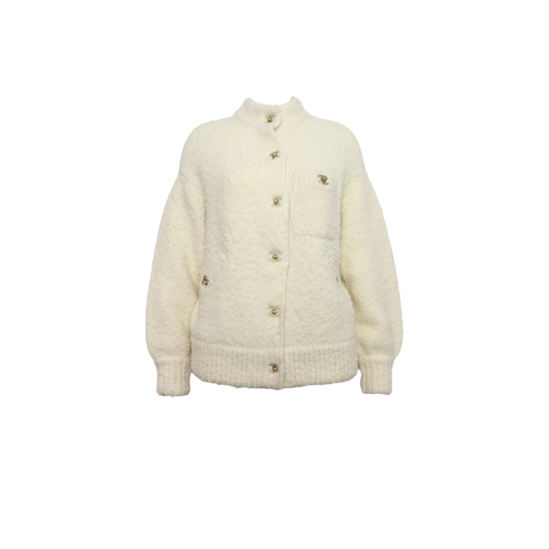 IT4L94EBUUFK Chanel Alpaca Blend Gold CC Turnlock Women Cardigan Jacket