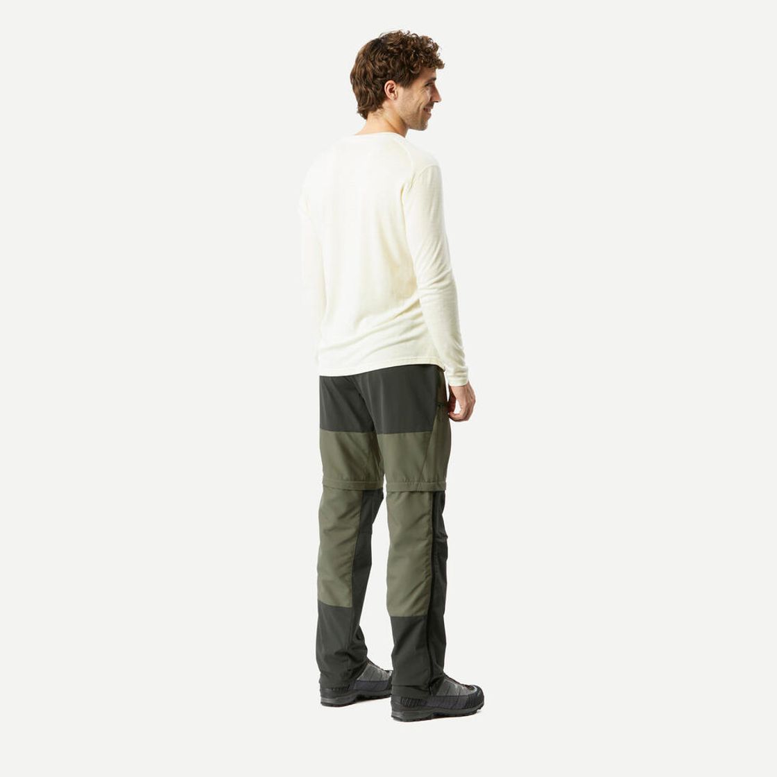 데카트론 남성 백패킹 투인원 집오프 바지 MT500 브론즈 카키 그린(DECATHLON Men's Backpacking 2-in-1 Zip-Off Trousers MT500 Bronze Khaki Green) - 4
