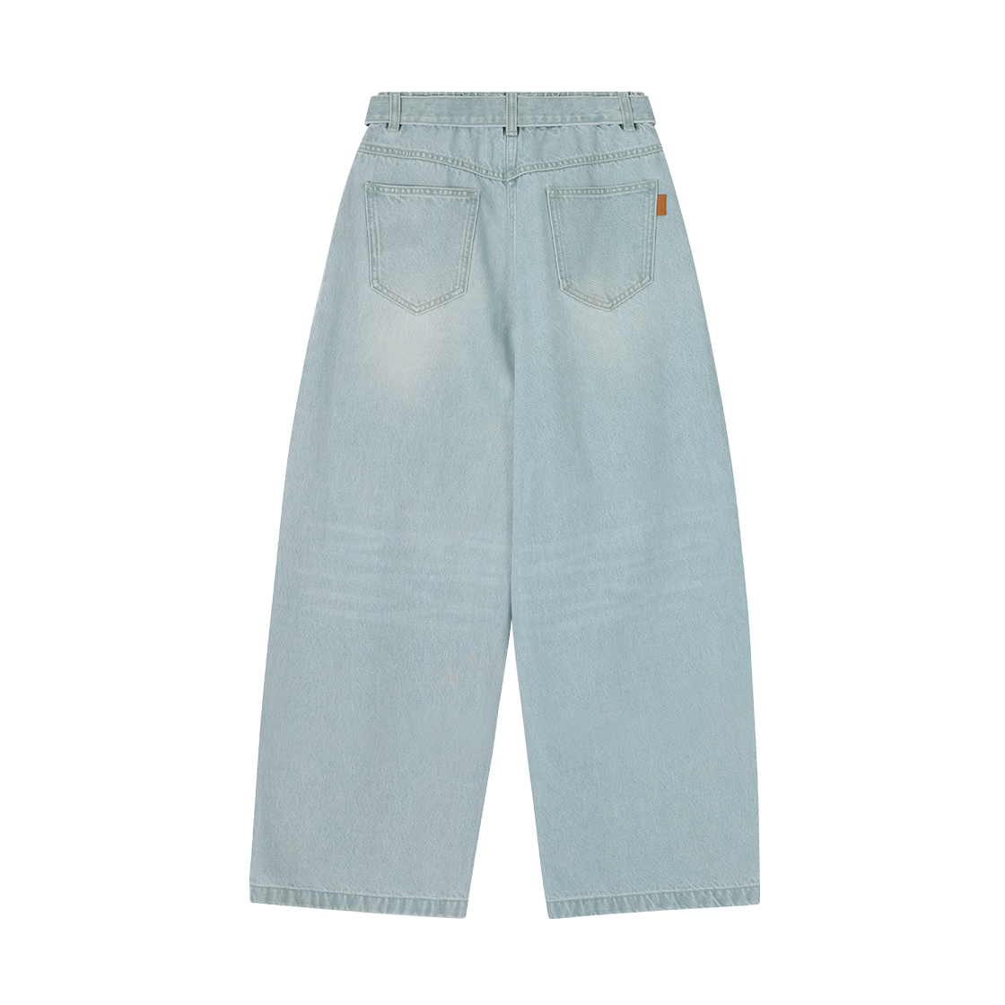 (W) 송지오 와이드 벨티드 데님 라이트 블루((W) SONGZIO Wide Belted Denim Light Blue) - 2