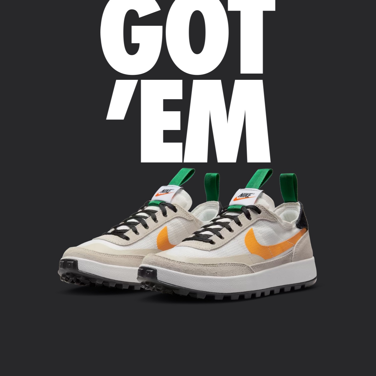 Nike x Tom Sachs General Purpose Shoe Pine Green University Gold 착용 스타일