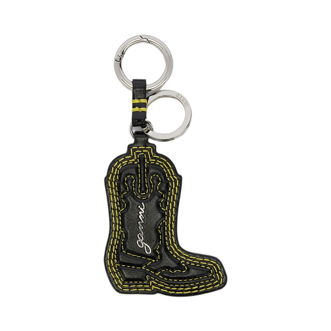 가니 웨스턴 부츠 키링 블랙 블레이징 옐로우(Ganni Western Boot Keyring Black Blazing Yellow)