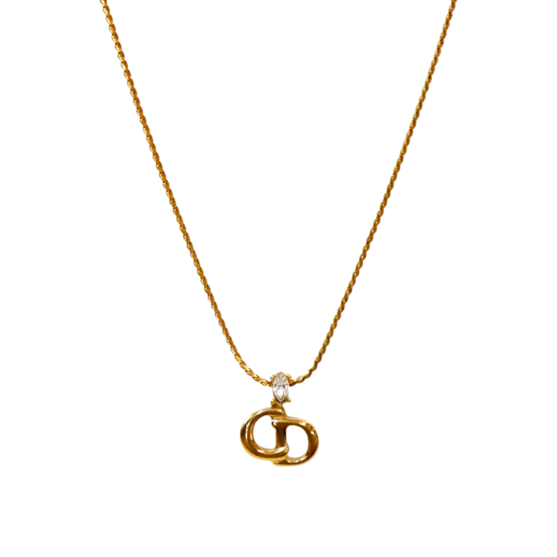 IT74EEWCON7K Dior Cubic CD Gold Necklace A-B52326