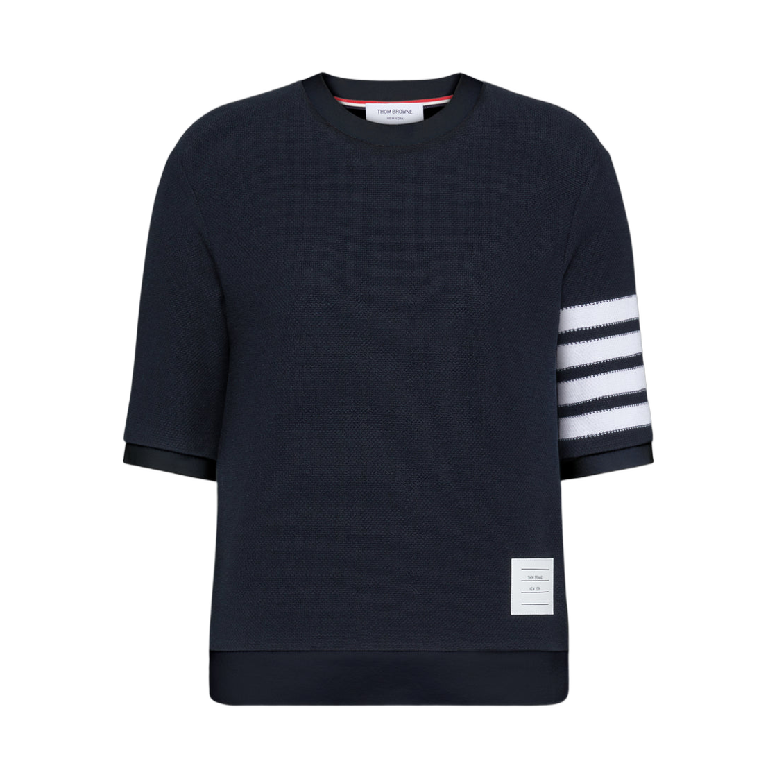 FJS222A-J0248-415 (W) Thom Browne 4-Bar Stripe Short Sleeve Navy
