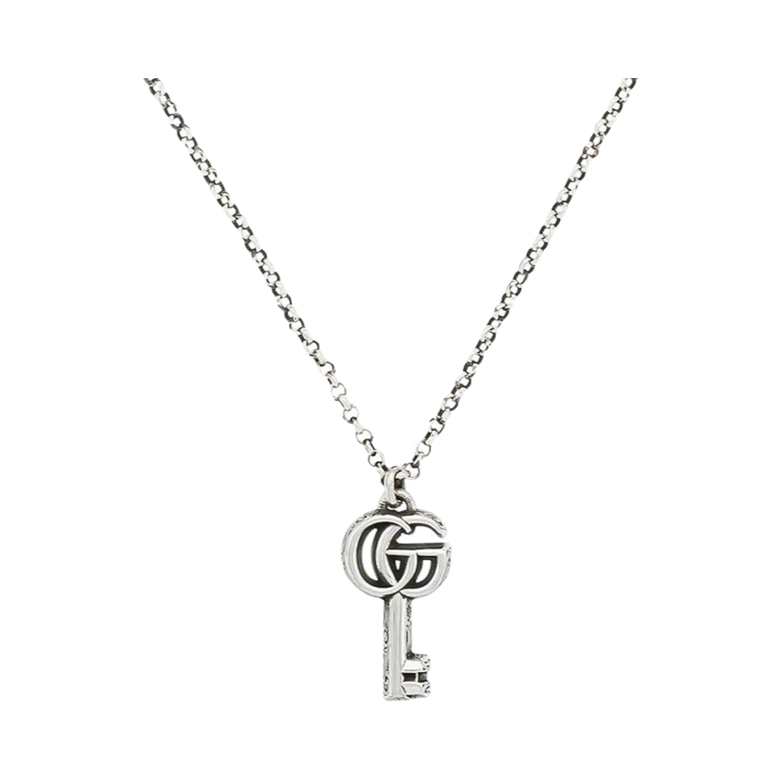 YBB627757001 [20% 쿠폰] Gucci Double G Key Necklace 925 Sterling Silver with Aged Finish