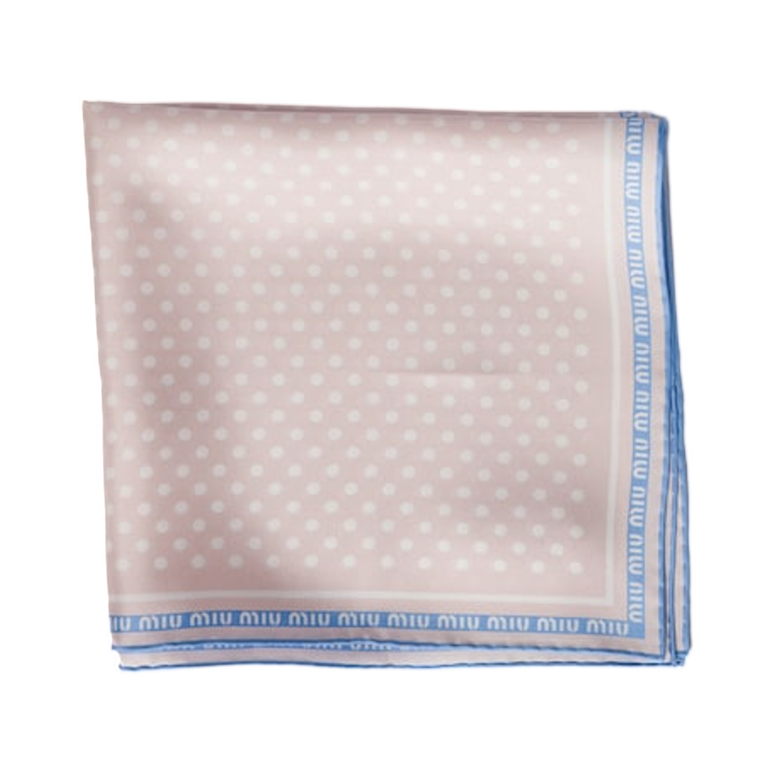 5FF004-2G8P-F03BJ Miu Miu Printed Twill Scarf Alabaster Pink Periwinkle