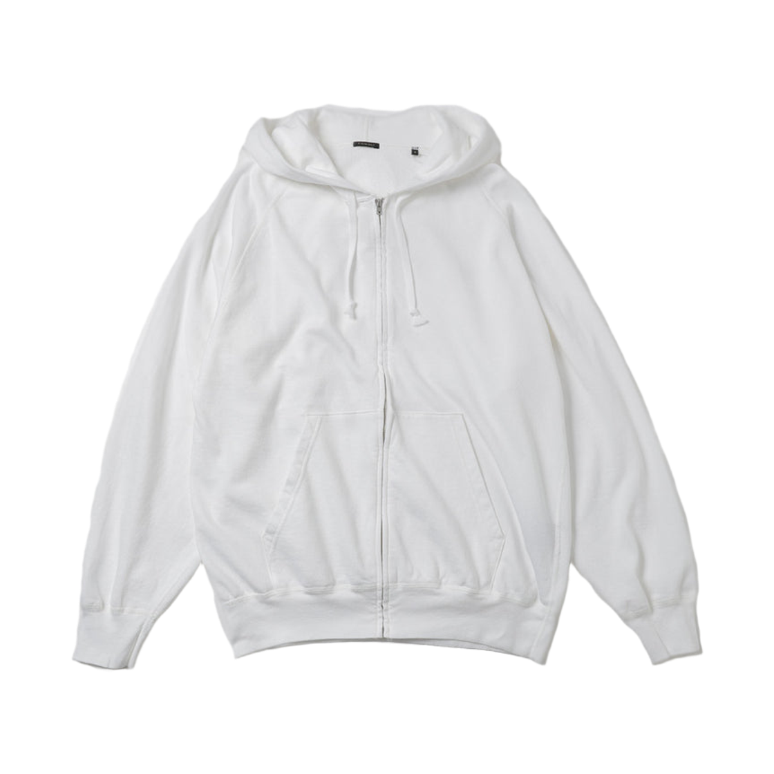 코모리 LW 코튼 플리스 집 후드 화이트 - 26SS(Comoli LW Cotton Fleece Zip Hoodie White - 26SS)
