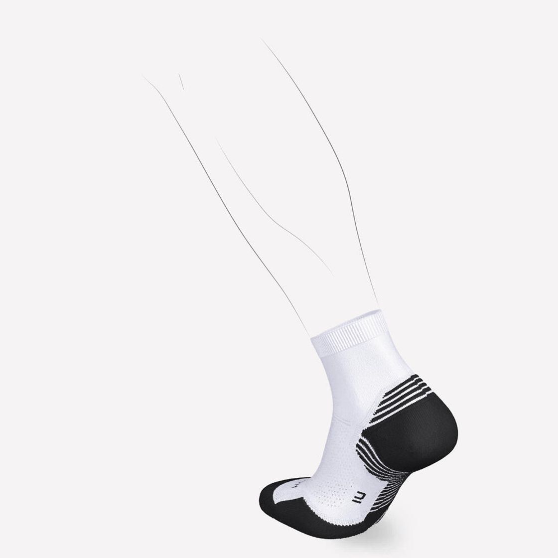 데카트론 러닝 도톰한 중목 양말 2켤레 런 500 울트라 화이트(DECATHLON Running Thick Mid-Cut Socks 2 Pairs Run 500 Ultra White) - 3