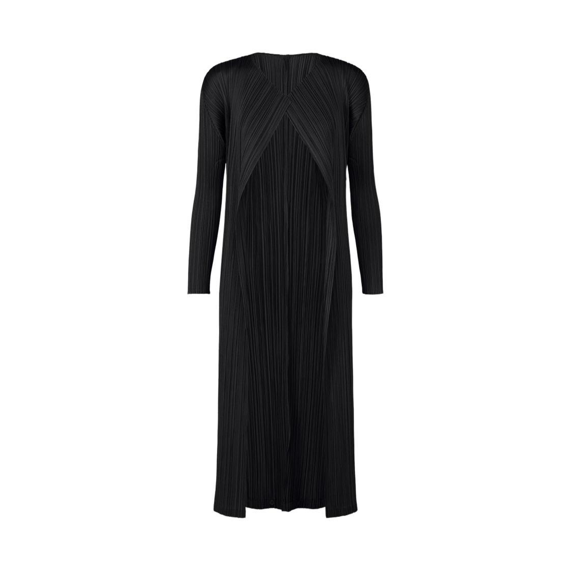 PP61-JO592-15 (W) Pleats Please Issey Miyake Swing Solid Cardigan Black