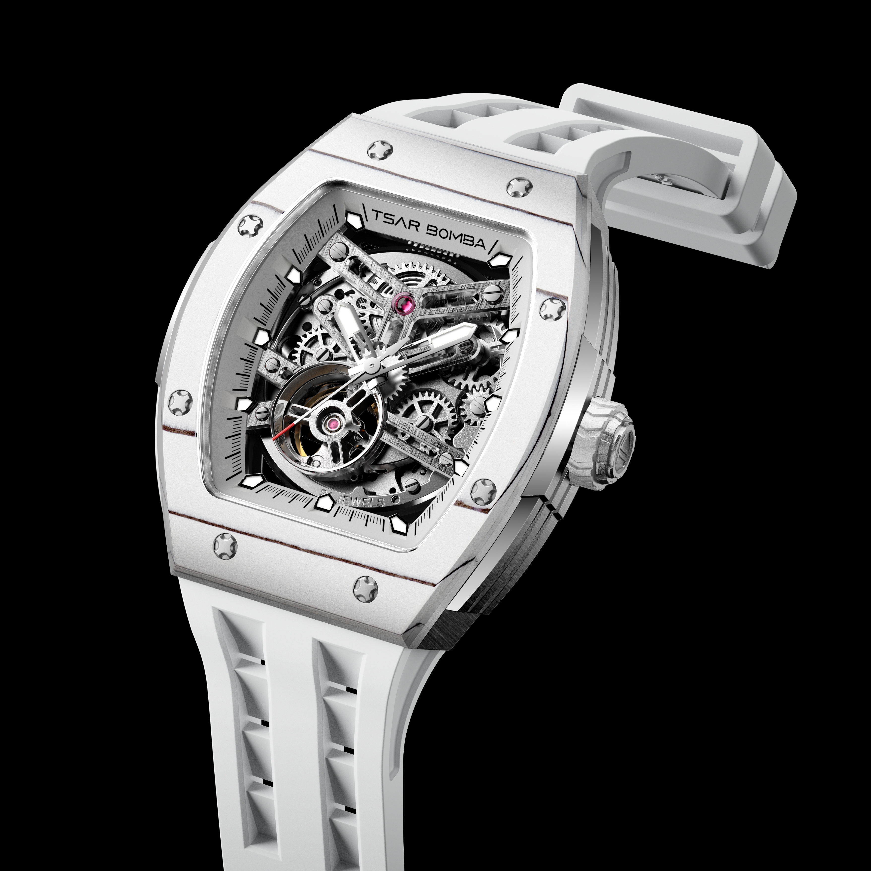Tsar Bomba Elemental-Carbon Fiber Automatic  TB8228CF-04 Ellegant White 착용 스타일 - 4