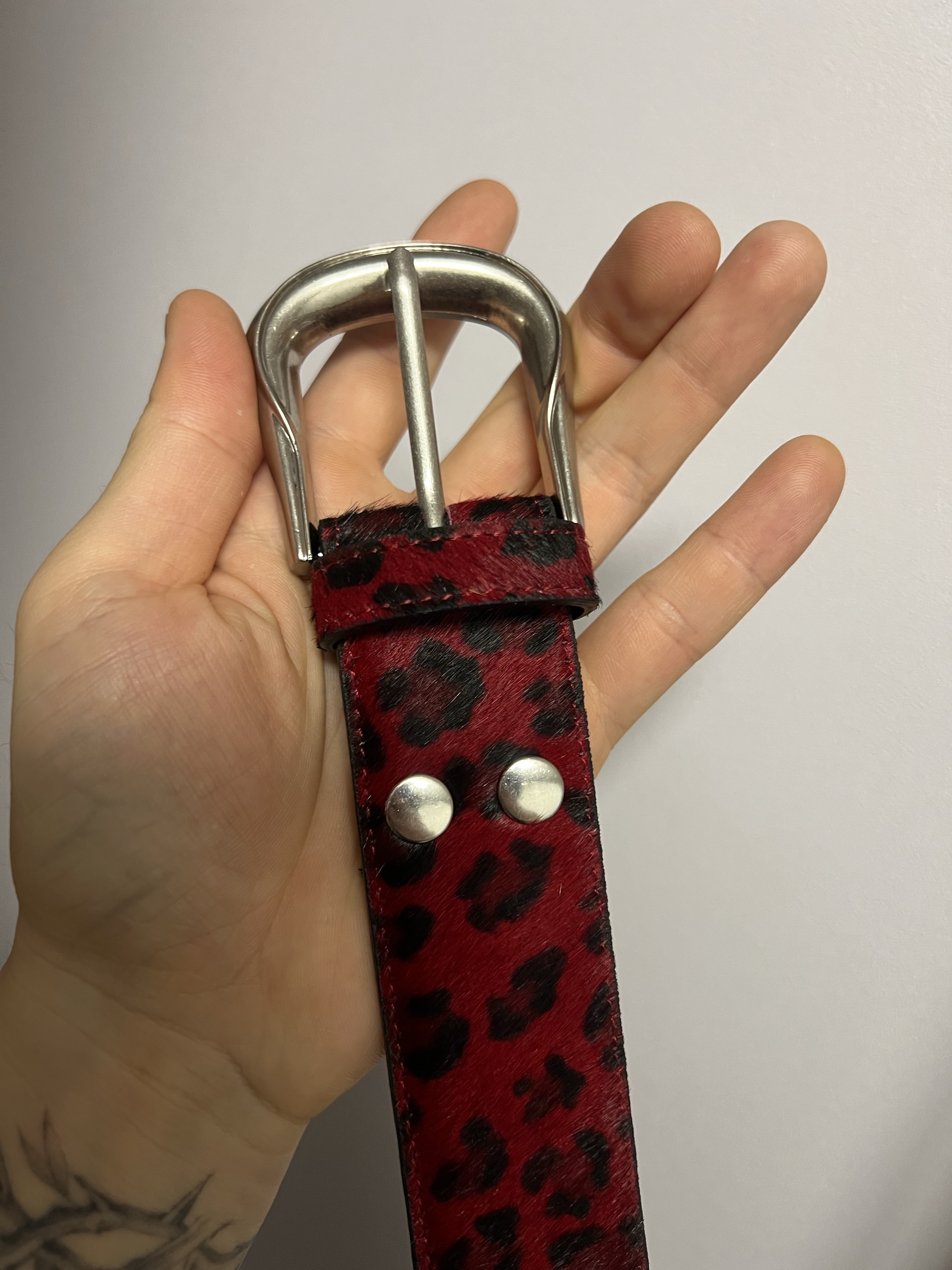 Undermycar Calf Hair Module Belt Strap Red Leopard, Undermycar Air Nylon Hybrid Jacket Black 착용 스타일 - 4