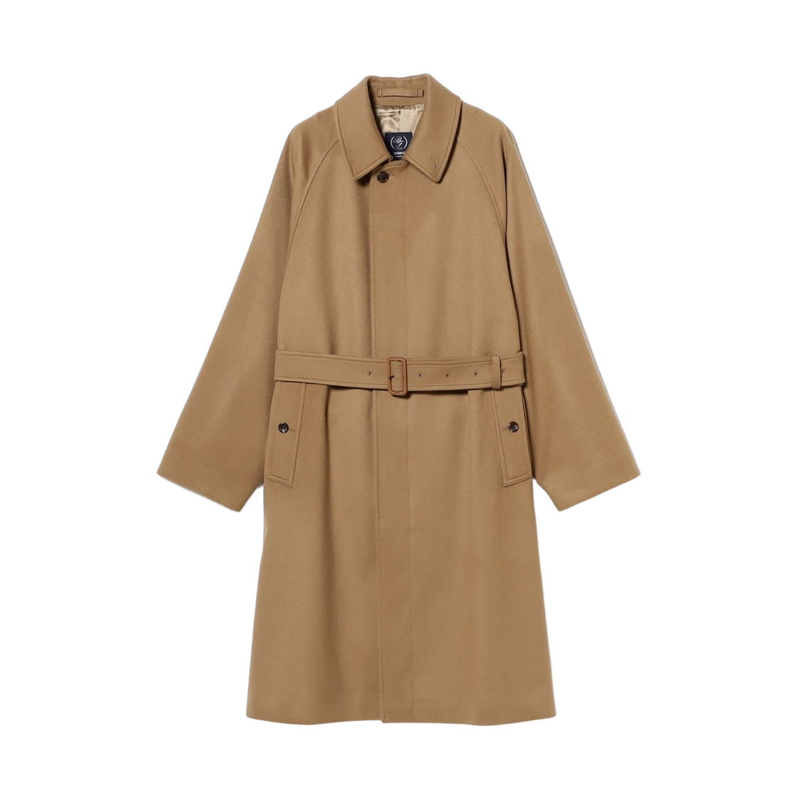 빔즈 F 울 캐시미어 싱글 벨티드 발 칼라 코트 카멜(Beams F Wool Cashmere Single Belted Bal Collar Coat Camel) - 1