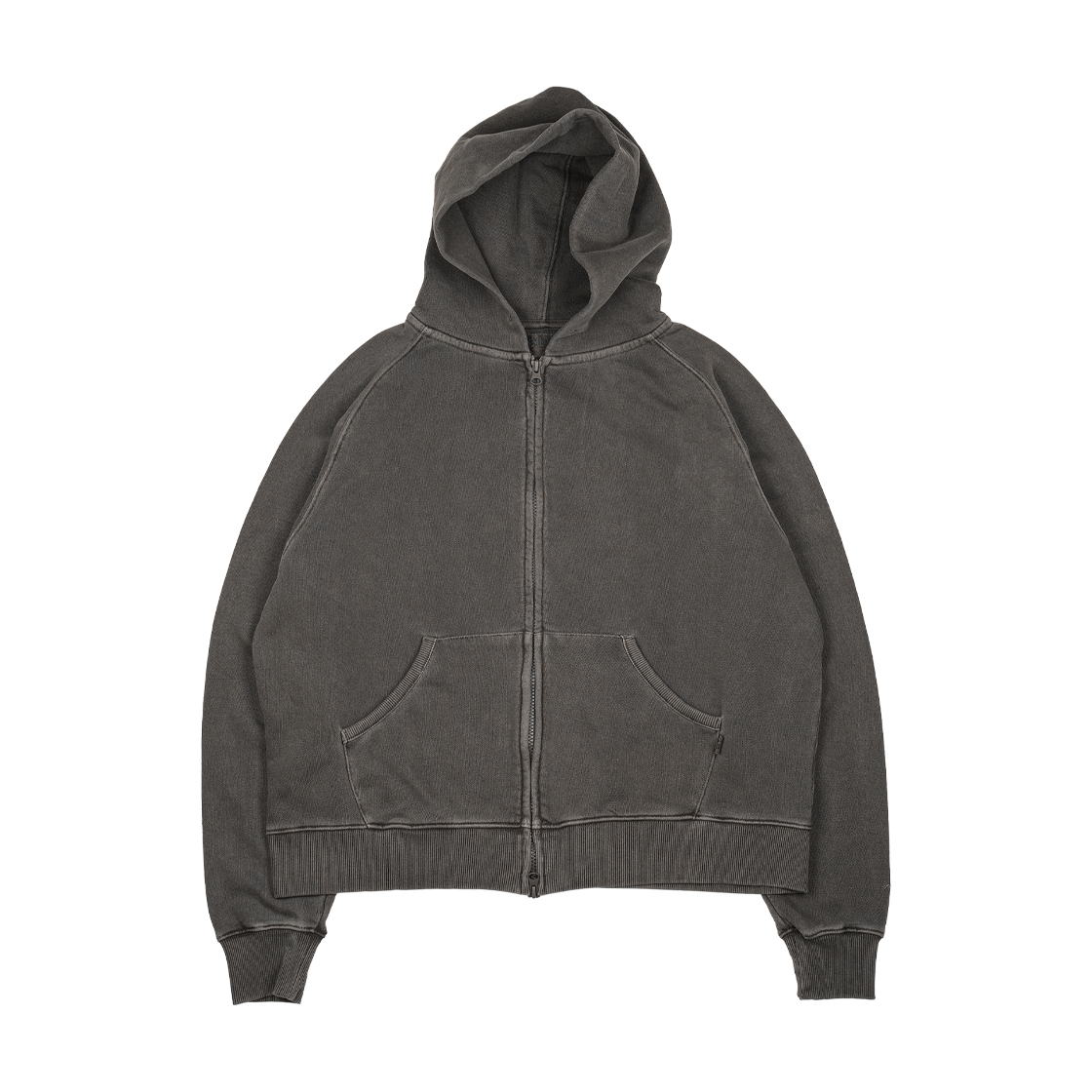 에메모가든 피그먼트 다잉 후디 집업 차콜(mmogarden Pigment Dyed Hoodie Zipup Charcoal)