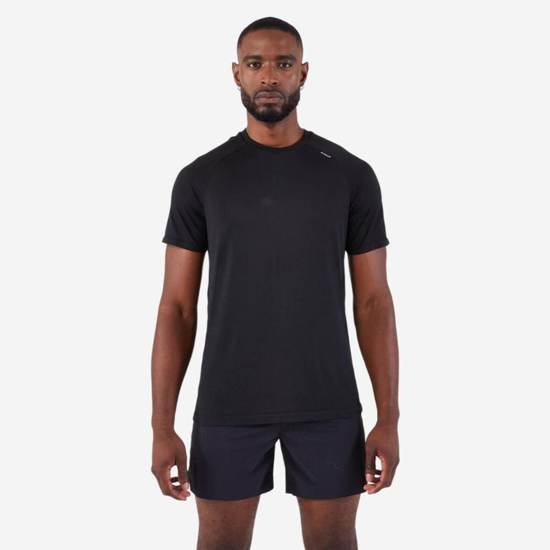 데카트론 남성 러닝 심리스 반팔 티 컴포트 런 500 스모크 블랙(DECATHLON Men's Running Seamless Short-Sleeved T-Shirt Comfort Run 500 Smoke Black) - 4