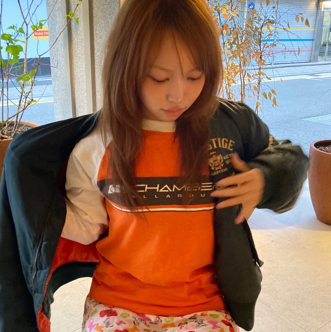 SPORT CHAMBER SC Node T-shirt ORANGE 착용 스타일