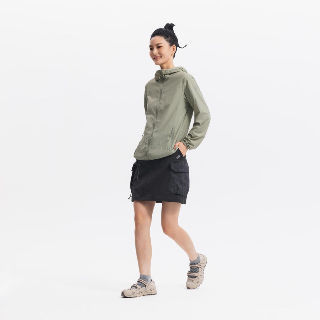 데카트론 여성 하이킹 윈드 자켓 헬륨 100 세이지 그린(DECATHLON Women's Hiking Wind Jacket Helium 100 Sage Green) - 7