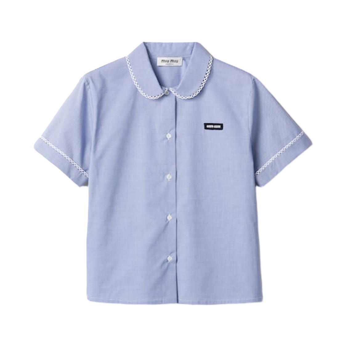 MK2016-187G-F0AZ1 (W) Miu Miu Gingham Shirt White Light Blue