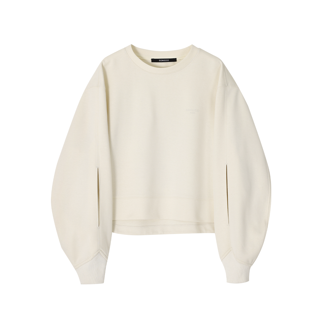 WI2TS707CR (W) SONGZIO COLLECTION Fleur Embroidered Crop Crewneck Cream