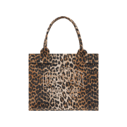 Ganni Leopard Large Canvas Tote Bag Leopard