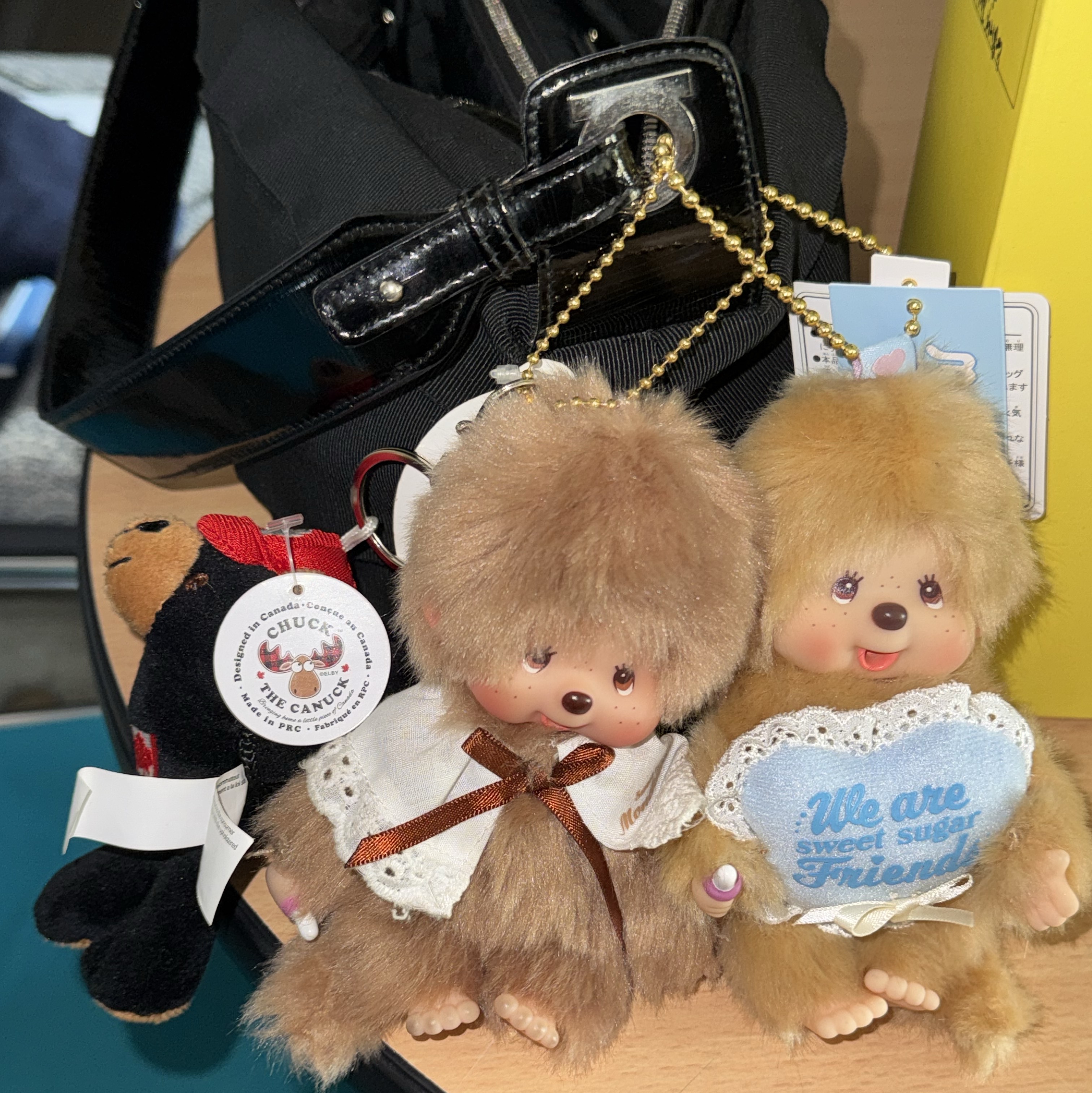 Monchhichi Sweet Key Chain Brown, Monchhichi Sweet Sugar Monchhichi S Female 착용 스타일 - 1