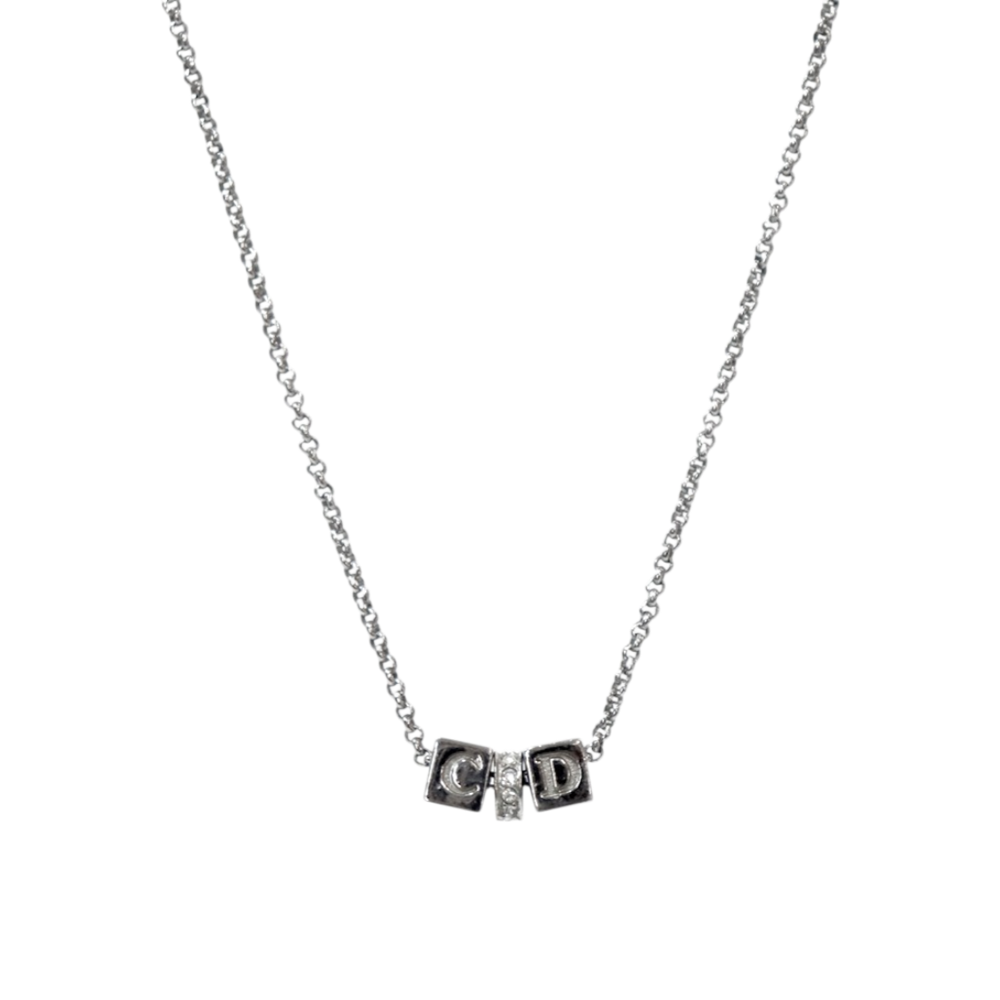 IT7EERDPQ6OH Dior Cubic Cube CD Silver Necklace A-B53618
