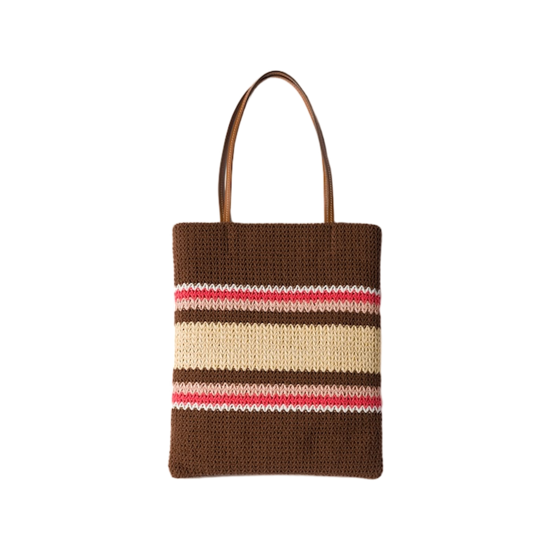 미우 미우 라피아 이펙트 우븐 토트백 토바코 스트로베리 내츄럴(Miu Miu Raffia Effect Woven Tote Bag Tobacco Strawberry Natural) - 2