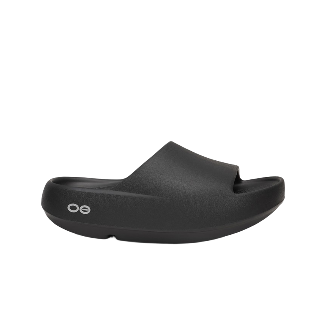 우포스 OOahh + 블랙 남여공용 슬라이드(OOFOS OOahh Sport Black Unisex Slides)