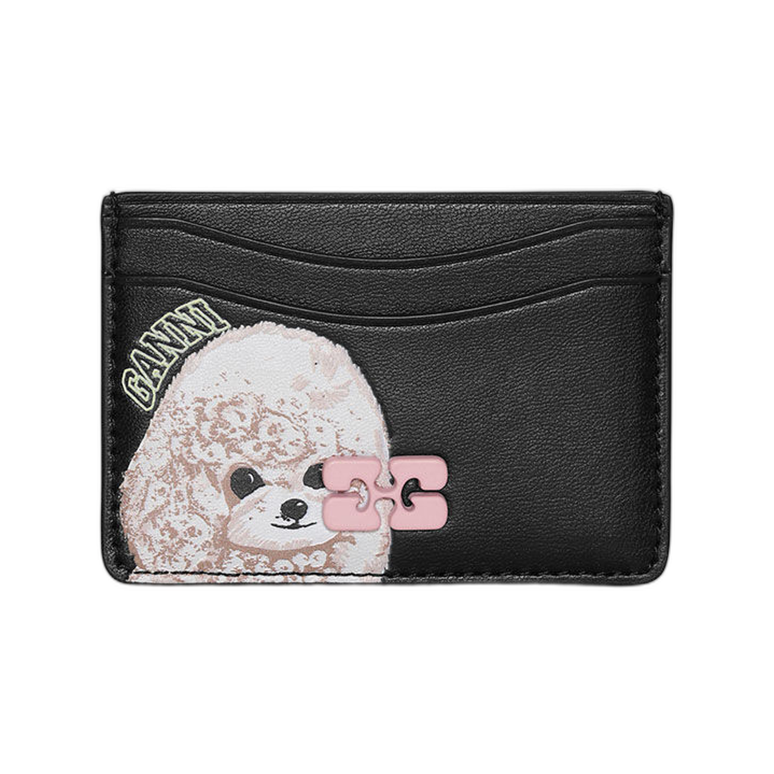 가니 보우 카드 홀더 블랙 애니멀스 블랙(Ganni Bou Card Holder Black Animals Black)