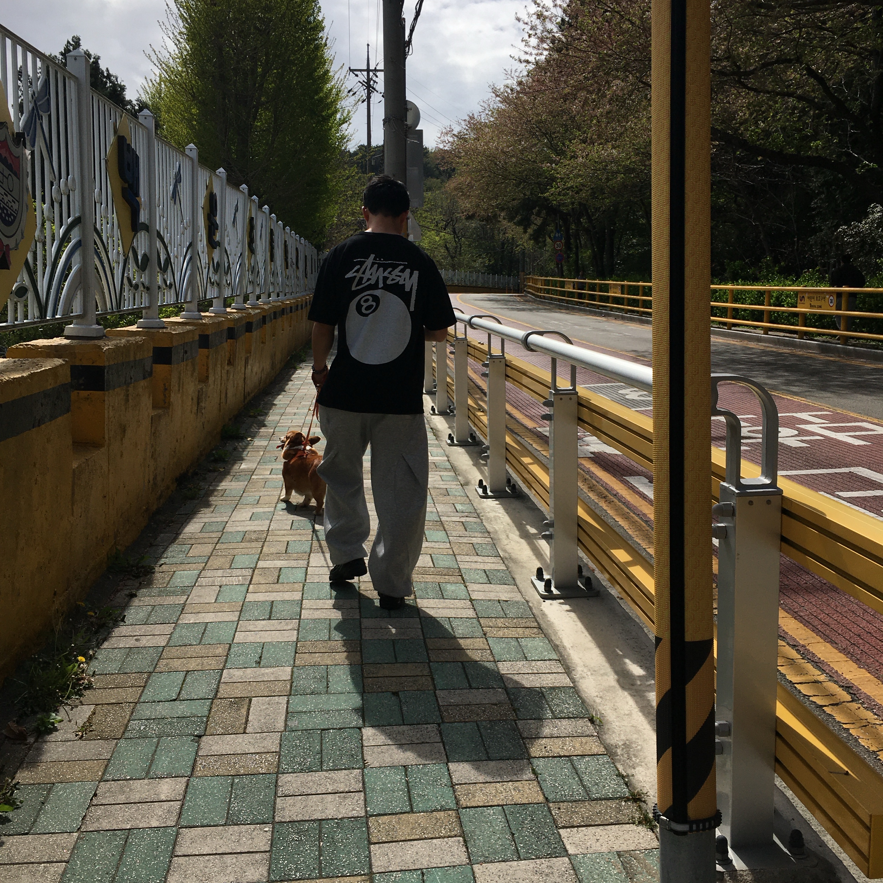 Stussy 8 Ball Pigment Dyed T-Shirt Black 착용 스타일