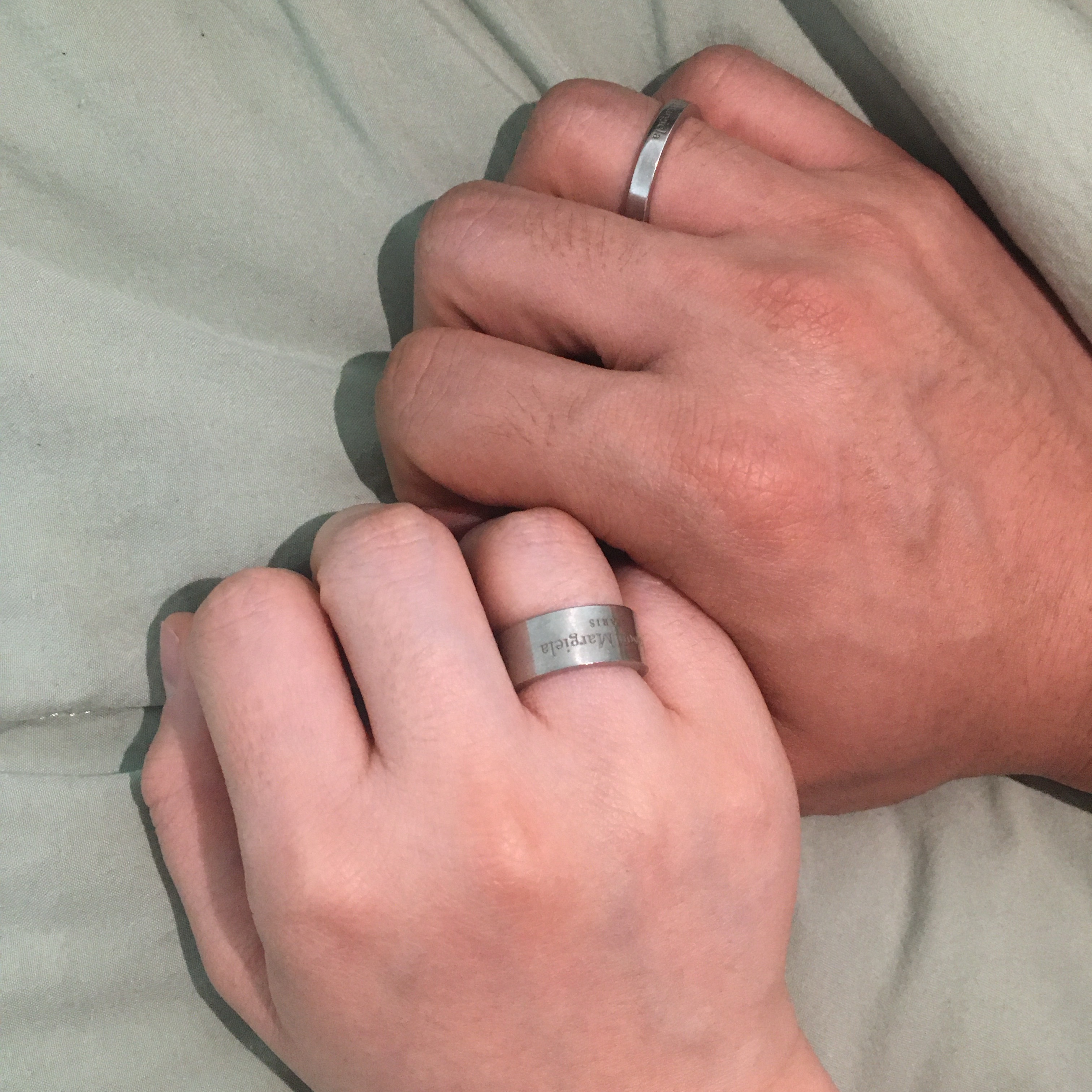 Maison Margiela Logo Ring Palladium, Maison Margiela Logo Ring Palladium 착용 스타일