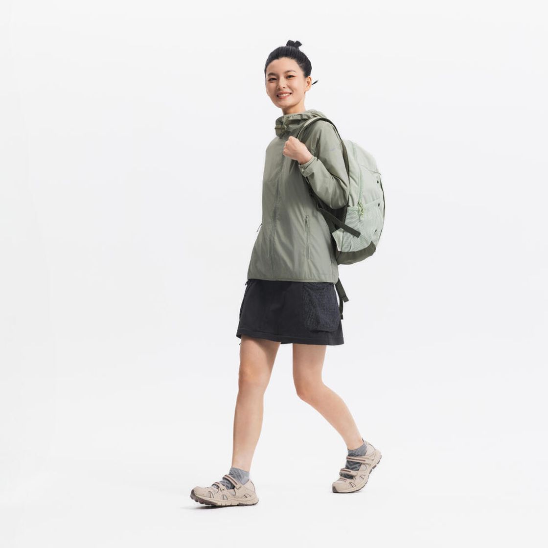 데카트론 여성 하이킹 윈드 자켓 헬륨 100 세이지 그린(DECATHLON Women's Hiking Wind Jacket Helium 100 Sage Green) - 8
