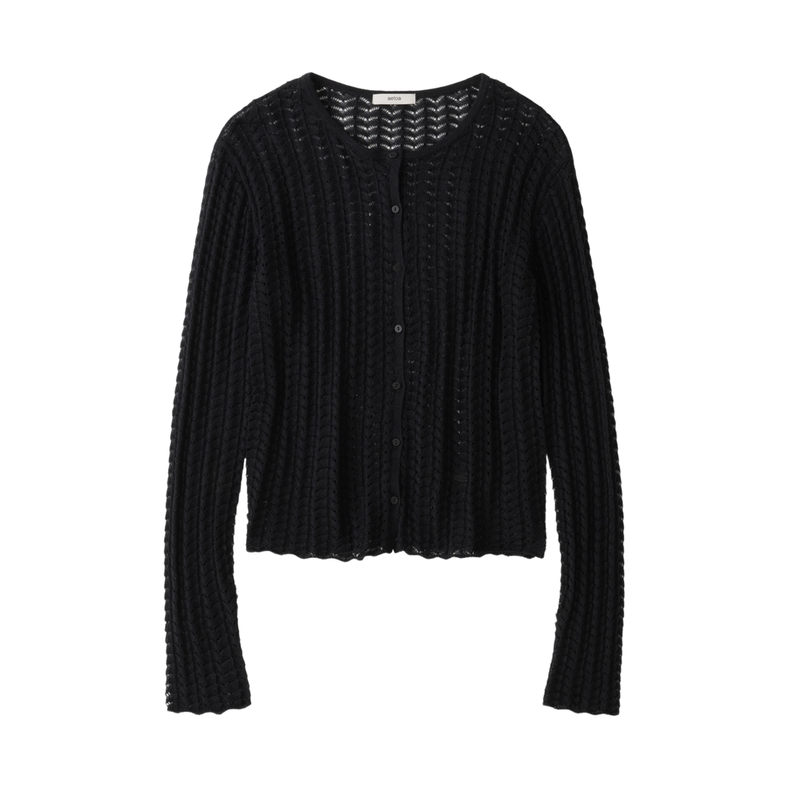 에토아 포인텔 썸머 가디건 블랙(aetoa Pointelle Summer Cardigan Black)