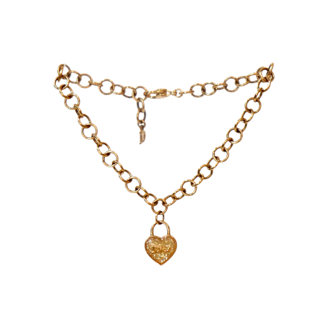IT67VLVMM7RI Dior Heart Lock Gold Bracelet A-B53606