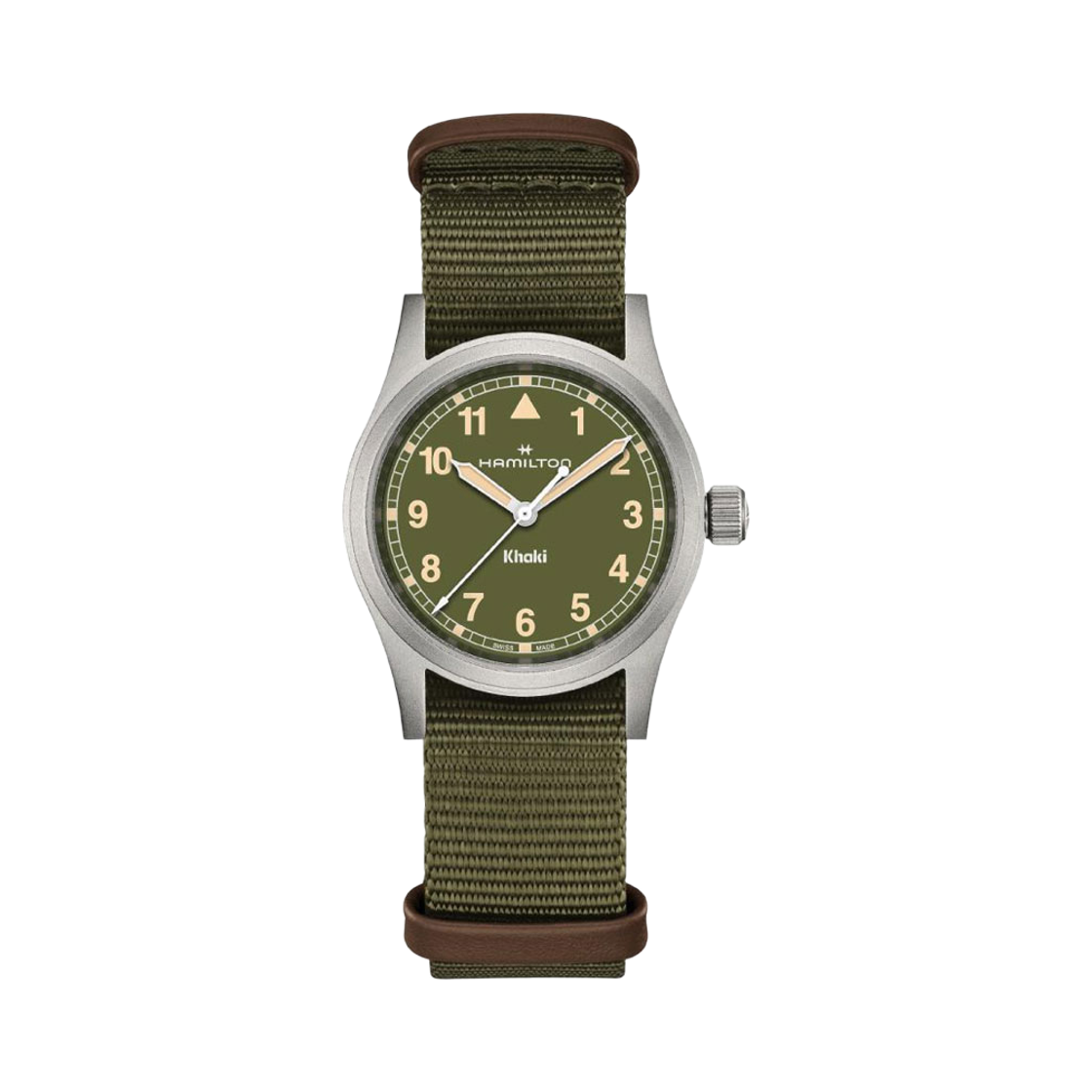 H69301960 [15% 쿠폰] Hamilton Khaki Field Quartz 33mm Nato Strap Green