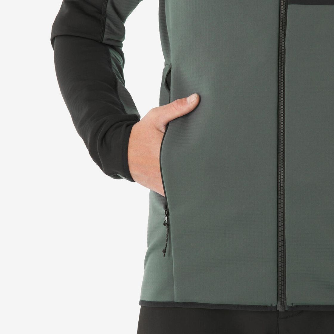 데카트론 남성 등산 플리스 재킷 스트레치 MH500 스모크 그린(DECATHLON Men’s Mountain Hiking Stretch Fleece Jacket MH500 Smoke Green) - 4