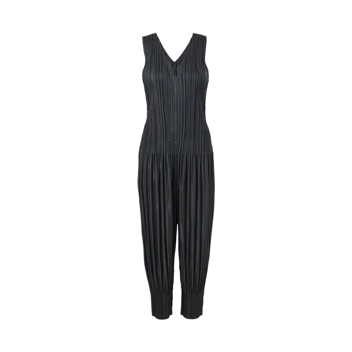 (W) 플리츠 플리즈 이세이 미야케 플러피 베이직 점프수트 블랙((W) Pleats Please Issey Miyake Fluffy Basics Jumpsuit Black)
