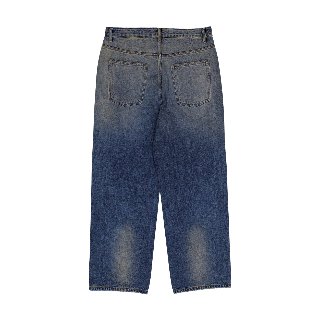 언더마이카 무.174 클래식 로고 브러쉬 워시드 배기 진 워시드 블루(Undermycar Mu.174 Classic Logo Brush Washed Baggy Jeans Washed Blue) - 4