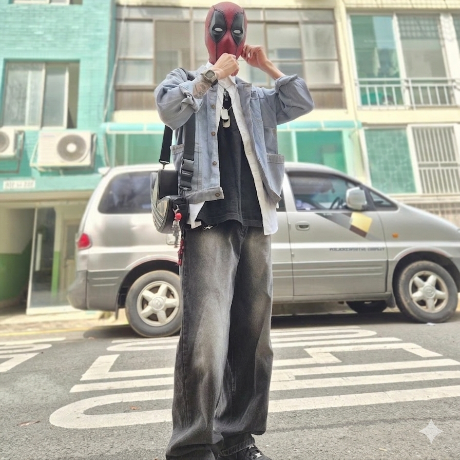 Adidas x BAPE Trefoil Shoulder Bag Black 착용 스타일 - 1