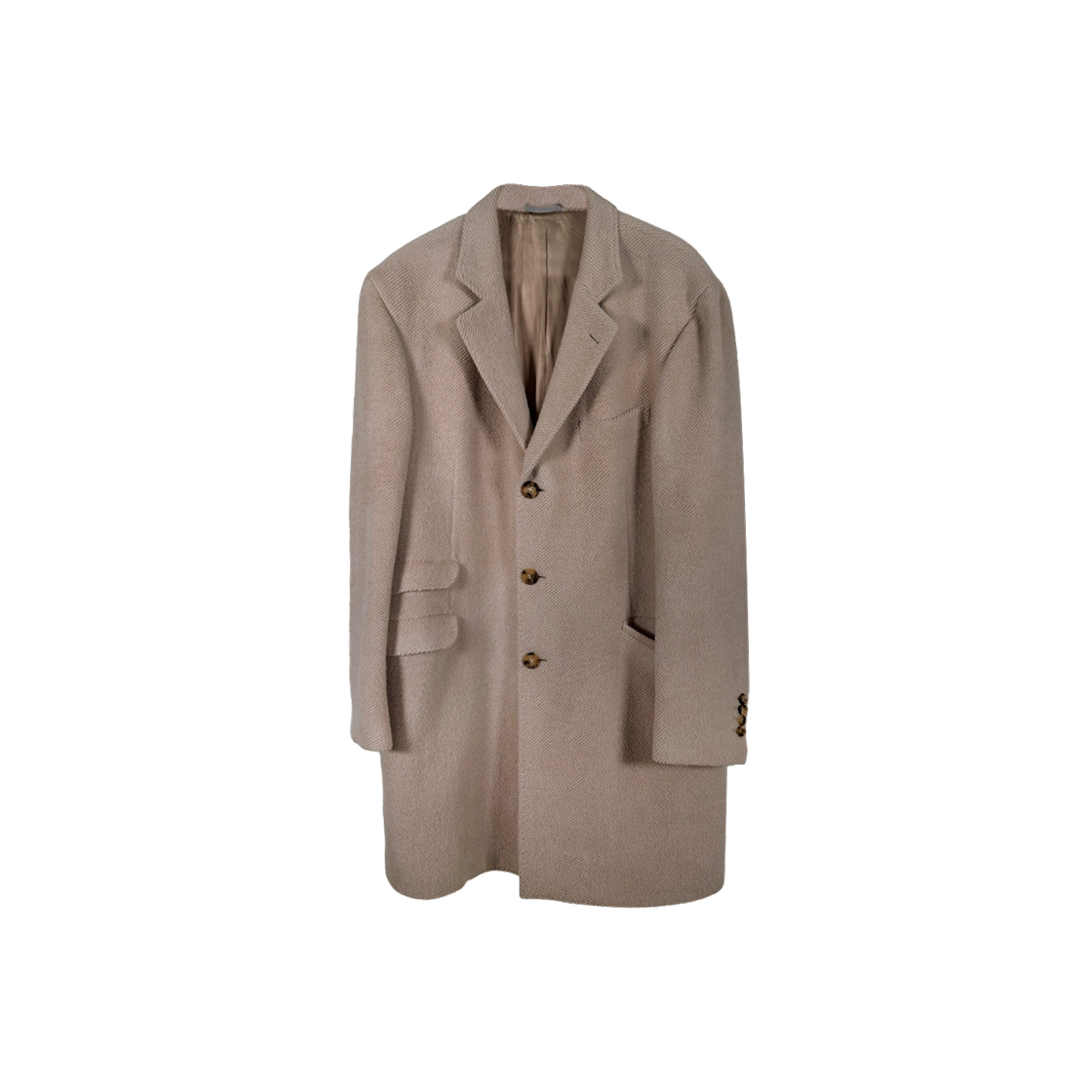 브루넬로 쿠치넬리 남성 알파카 울 싱글 코트 아이보리(Brunello Cucinelli Men Ivory Alpaca Wool Single Coat)