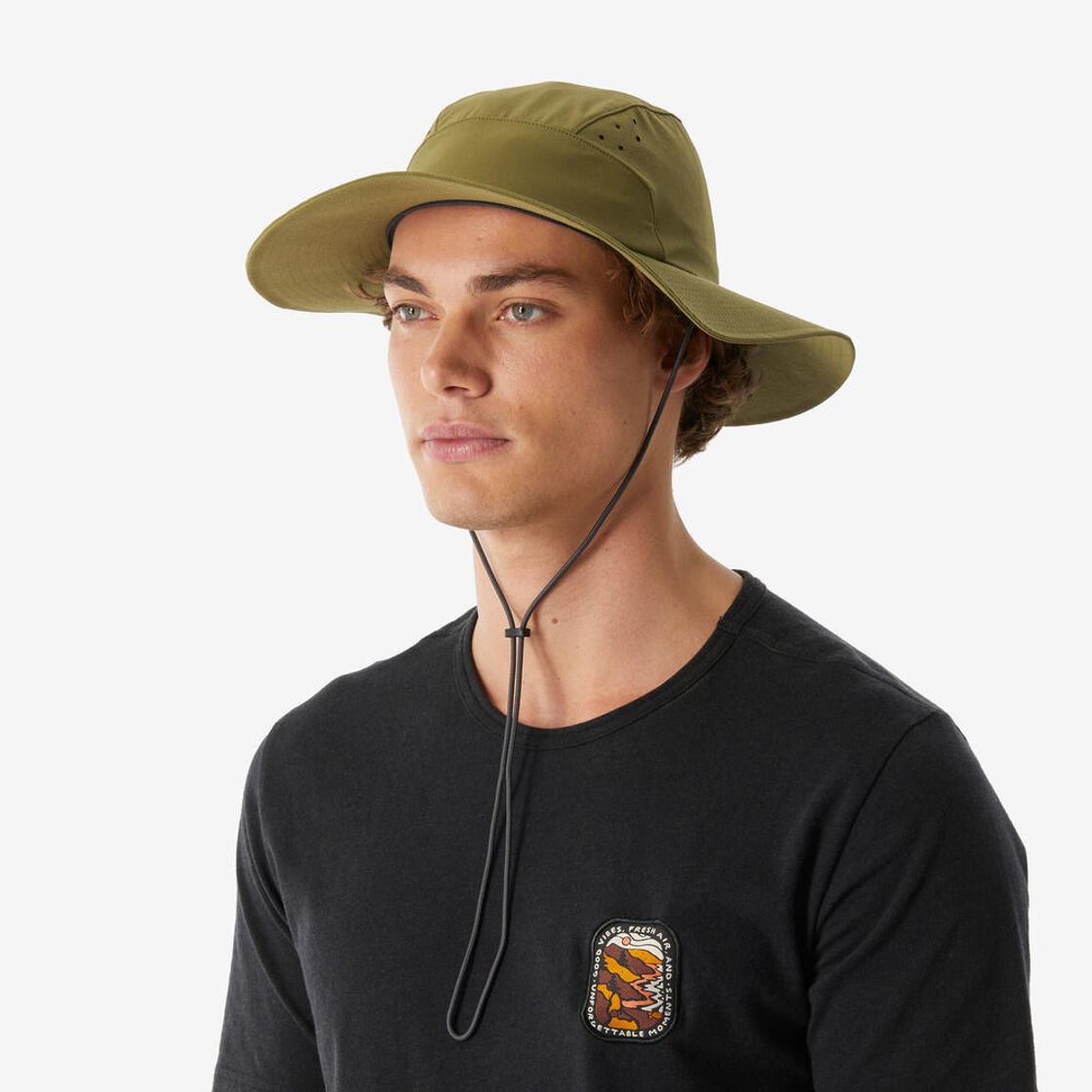 데카트론 하이킹 자외선 차단 모자 하이크 500 골든 올리브 그린(DECATHLON Hiking UV Protection Hat Hike 500 Golden Olive Green) - 2