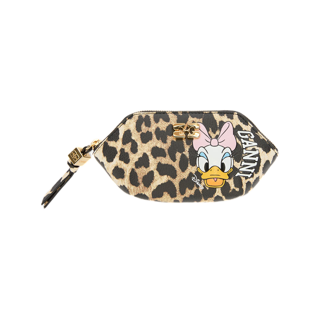 가니 데이지 덕 레오파드 코인 퍼스 아몬드 밀크(Ganni Daisy Duck Leopard Coin Purse Almond Milk)
