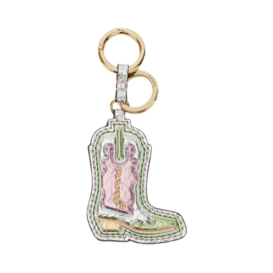 가니 웨스턴 부츠 키링 메탈릭 멀티컬러(Ganni Western Boot Keyring in Metallic Multicolour)