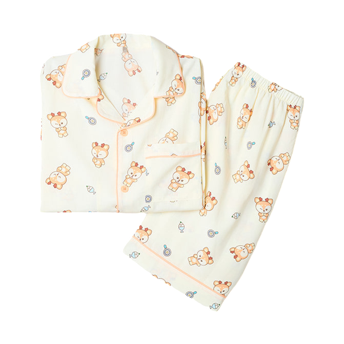 스파오 x 미니틴 숏슬리브 파자마 라이트 브라운(Spao x Miniteen Short Sleeve Pajama Light Brown) - 1