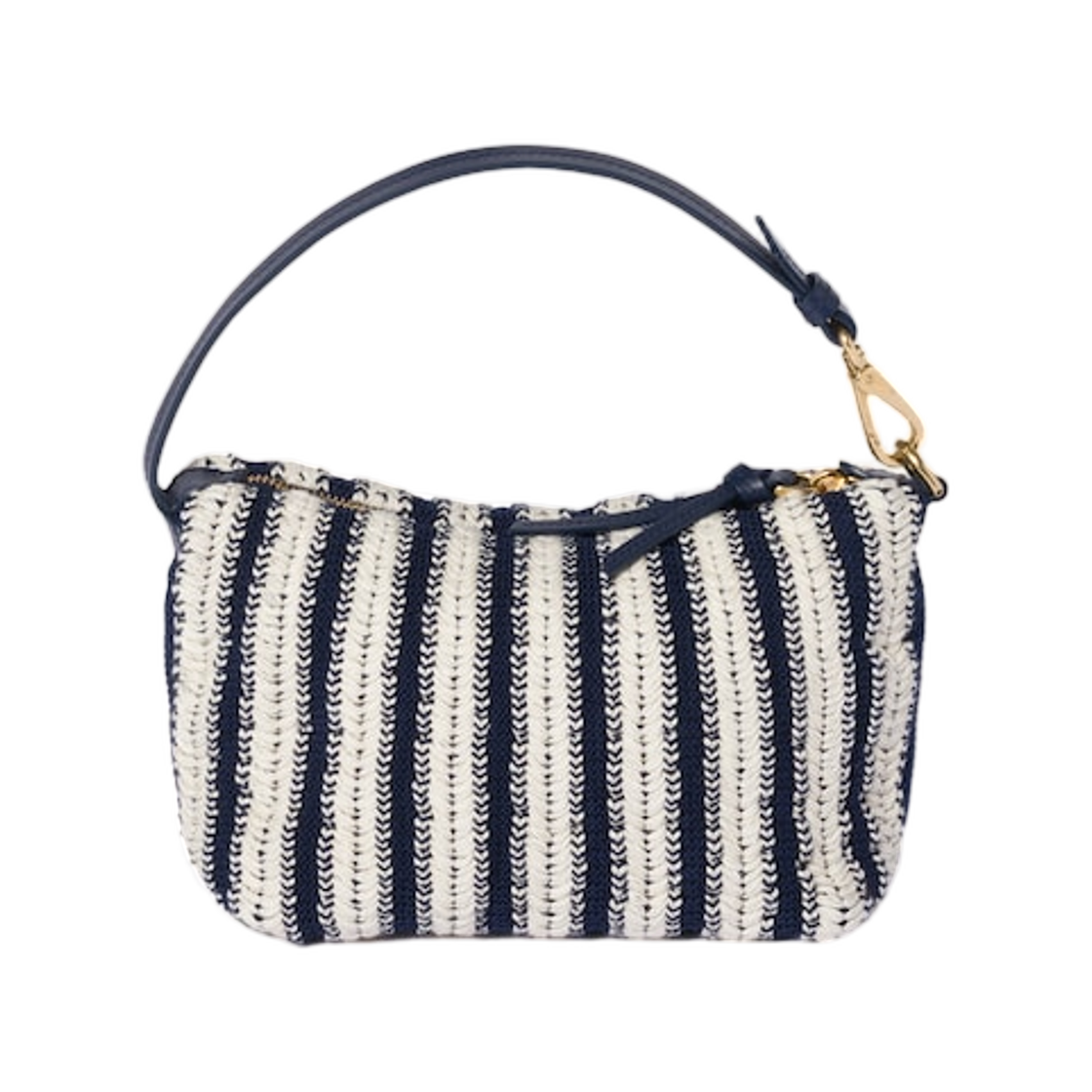 미우 미우 크로쉐 앤 레더 파우치 블루 초크 화이트(Miu Miu Crochet and Leather Pouch Blue Chalk White) - 3