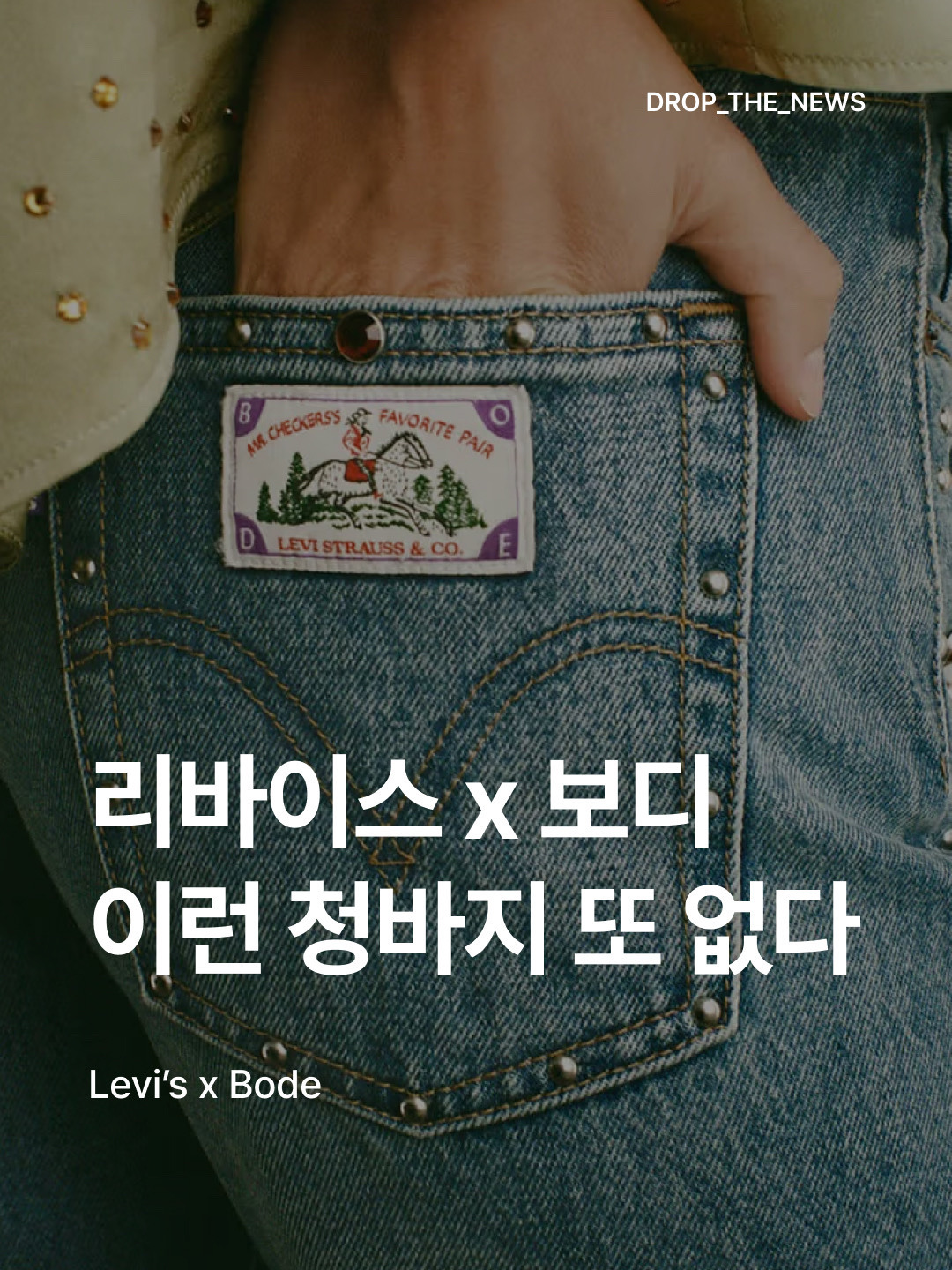 Levi's x Bode Gemstone Barrel Racer Jeans Light Wash, Levi's x Bode Studded Barrel Racer Jeans Dark Wash 착용 스타일 - 1
