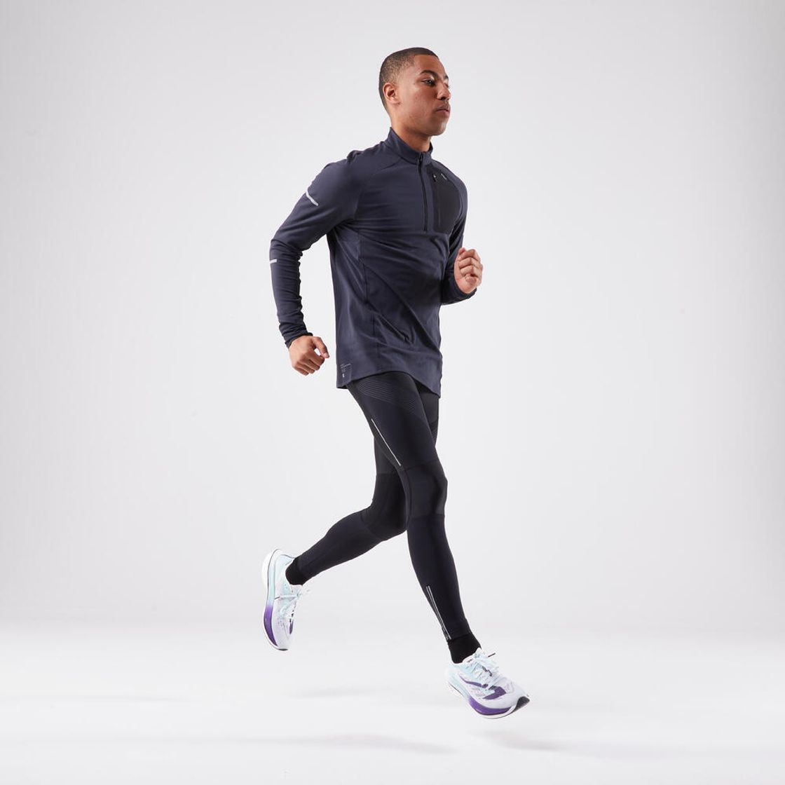 데카트론 남성 하프집 러닝 긴팔 티 런 웜 900 그라파이트 그레이(DECATHLON Men's Half-Zip Running Long-Sleeved T-Shirt Run Warm 900 Graphite Grey) - 6