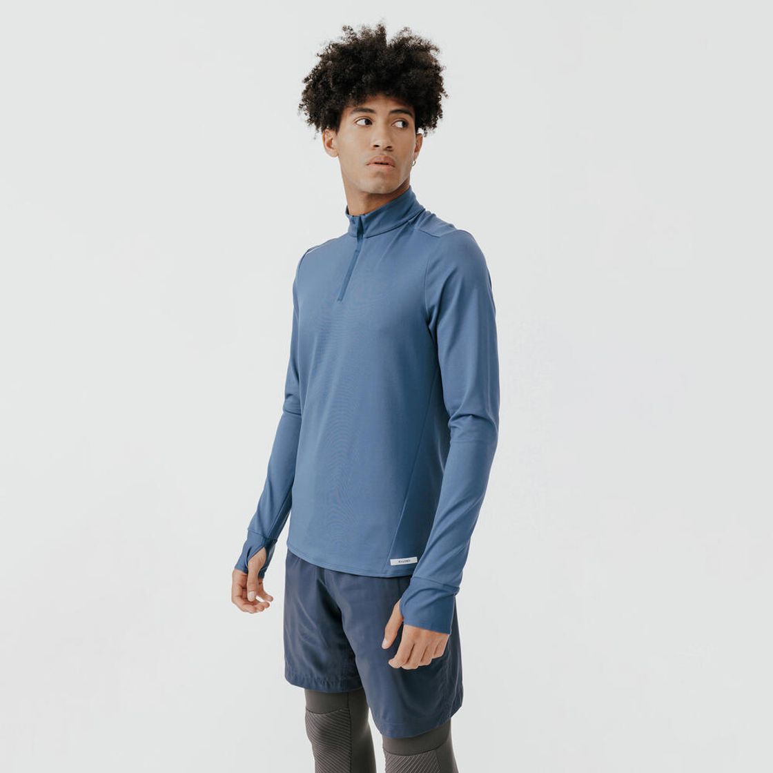 데카트론 남성 하프집 러닝 긴팔 티 런 웜 100 어비스 블루(DECATHLON Men's Half-Zip Running Long-Sleeved T-Shirt Run Warm 100 Abyss Blue) - 9