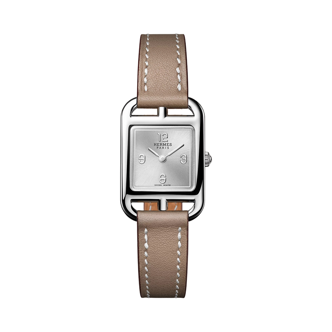 에르메스 케이프 코드 워치 미니 에뚜쁘 스위프트 카프스킨 스트랩 & 스틸(Hermes Cape Cod Watch Mini Etoupe Swift Calfskin Strap & Steel)